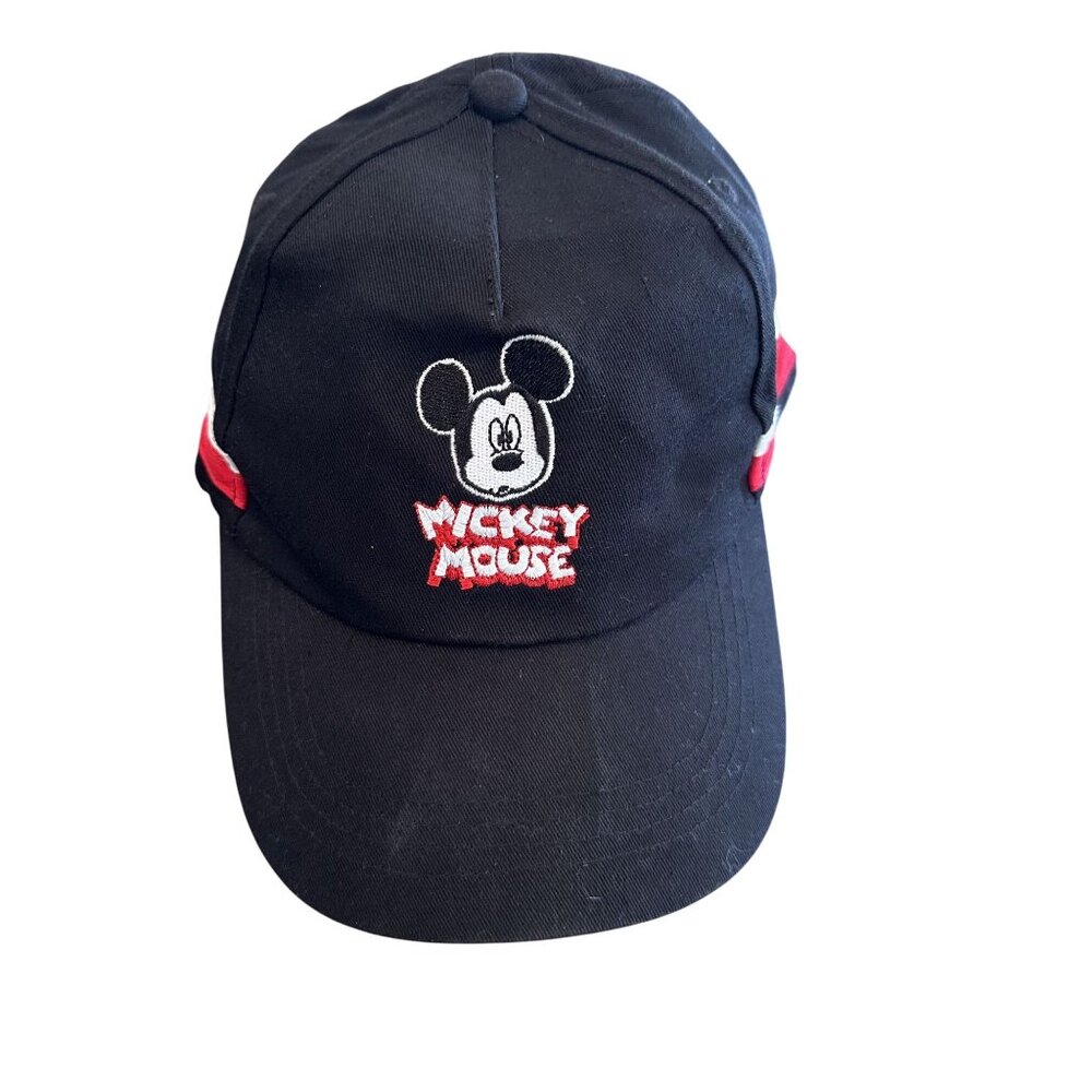Primark Disney Mickey Mouse Black Red White Stripe Baseball Cap Adult Black VGC - Picture 1 of 6